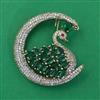 American Diamond Birds Brooch with Mehndi Plating