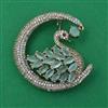 American Diamond Birds Brooch with Mehndi Plating