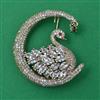 American Diamond Birds Brooch with Mehndi Plating