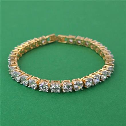 American Diamond Classic Bracelet with Rhodium Plating 2 Tone Plating