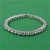 American Diamond Classic Bracelet with Rhodium Plating 2 Tone Plating