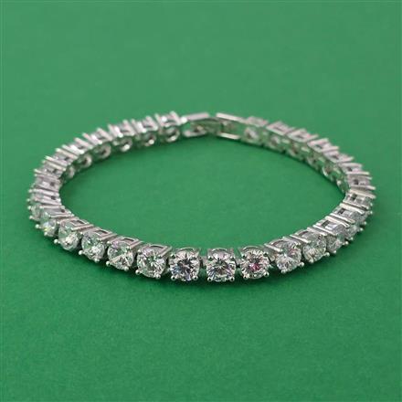 American Diamond Classic Bracelet with Rhodium Plating 2 Tone Plating