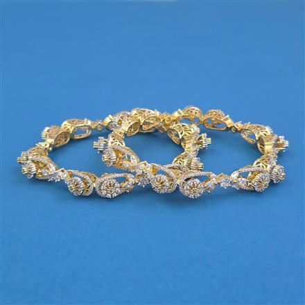 American Diamond Classic Bangles with 2 Tone Plating
