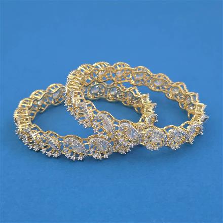 American Diamond Classic Bangles with 2 Tone Plating