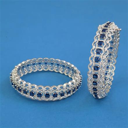 American Diamond Openable Bangles with Rhodium Plating