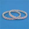 American Diamond Openable Bangles with Rhodium Plating