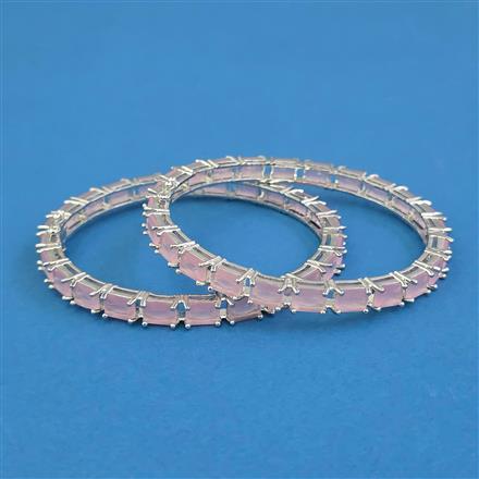 American Diamond Openable Bangles with Rhodium Plating