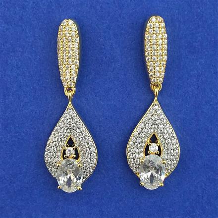 American Diamond Classic Earring with 2 Tone Plating