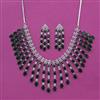 American Diamond Bridal Necklace with Rhodium Plating