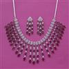 American Diamond Bridal Necklace with Rhodium Plating