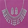 American Diamond Bridal Necklace with Rhodium Plating