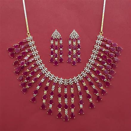 American Diamond Bridal Necklace with 2 Tone Plating