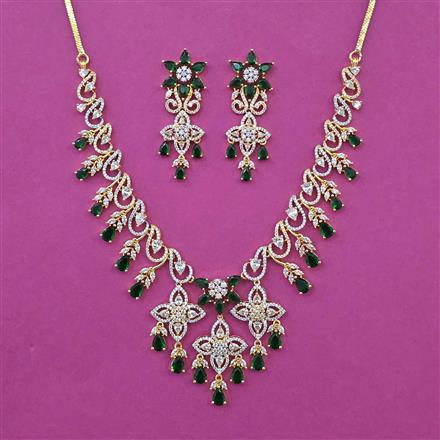 American Diamond Classic Necklace with 2 Tone Plating