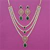 American Diamond Layered Necklace with 2 Tone Plating