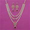 American Diamond Layered Necklace with 2 Tone Plating