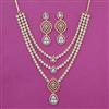 American Diamond Layered Necklace with 2 Tone Plating