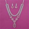 American Diamond Classic Necklace with Rhodium Plating