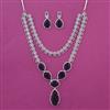 American Diamond Classic Necklace with Rhodium Plating