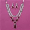 American Diamond Classic Necklace with Rhodium Plating
