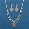 American Diamond Classic Necklace with Rhodium Plating