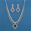 American Diamond Classic Necklace with Rhodium Plating