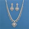 American Diamond Classic Necklace with Rhodium Plating