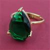 American Diamond Adjustable Ring with Gold Plating