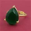 American Diamond Adjustable Ring with Gold Plating