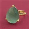 American Diamond Adjustable Ring with Gold Plating