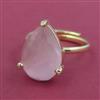American Diamond Adjustable Ring with Gold Plating