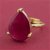American Diamond Adjustable Ring with Gold Plating