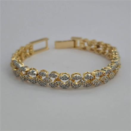 American Diamond Classic Bracelet with Rhodium Plating 2 Tone Plating