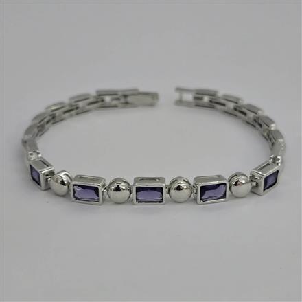 American Diamond Classic Bracelet with Rhodium Plating