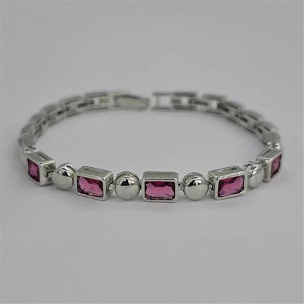 American Diamond Classic Bracelet with Rhodium Plating
