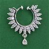 American Diamond Pressing Nose Ring with Rhodium Plating 2 Tone Plating