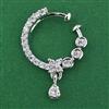 American Diamond Pressing Nose Ring with Rhodium Plating 2 Tone Plating