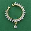 American Diamond Pressing Nose Ring with Rhodium Plating 2 Tone Plating