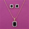 American Diamond Classic Pendant Set with 2 Tone Plating