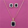 American Diamond Classic Pendant Set with 2 Tone Plating