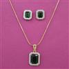 American Diamond Classic Pendant Set with 2 Tone Plating