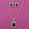 American Diamond Classic Pendant Set with 2 Tone Plating