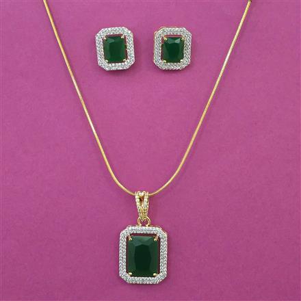 American Diamond Classic Pendant Set with 2 Tone Plating
