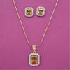 American Diamond Classic Pendant Set with 2 Tone Plating