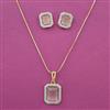 American Diamond Classic Pendant Set with 2 Tone Plating