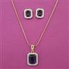 American Diamond Classic Pendant Set with 2 Tone Plating