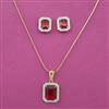 American Diamond Classic Pendant Set with 2 Tone Plating