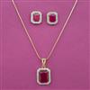 American Diamond Classic Pendant Set with 2 Tone Plating