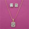 American Diamond Classic Pendant Set with 2 Tone Plating