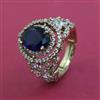 American Diamond Adjustable Ring with Mehndi Plating