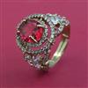 American Diamond Adjustable Ring with Mehndi Plating